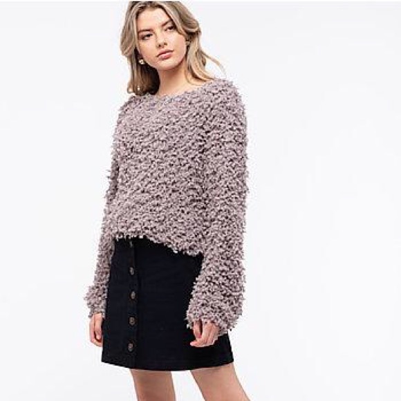NWT Shaggy Popcorn Knit, Mauve - Picture 4 of 4
